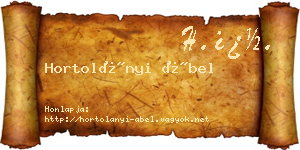 Hortolányi Ábel névjegykártya