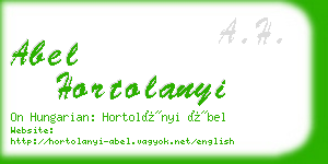 abel hortolanyi business card
